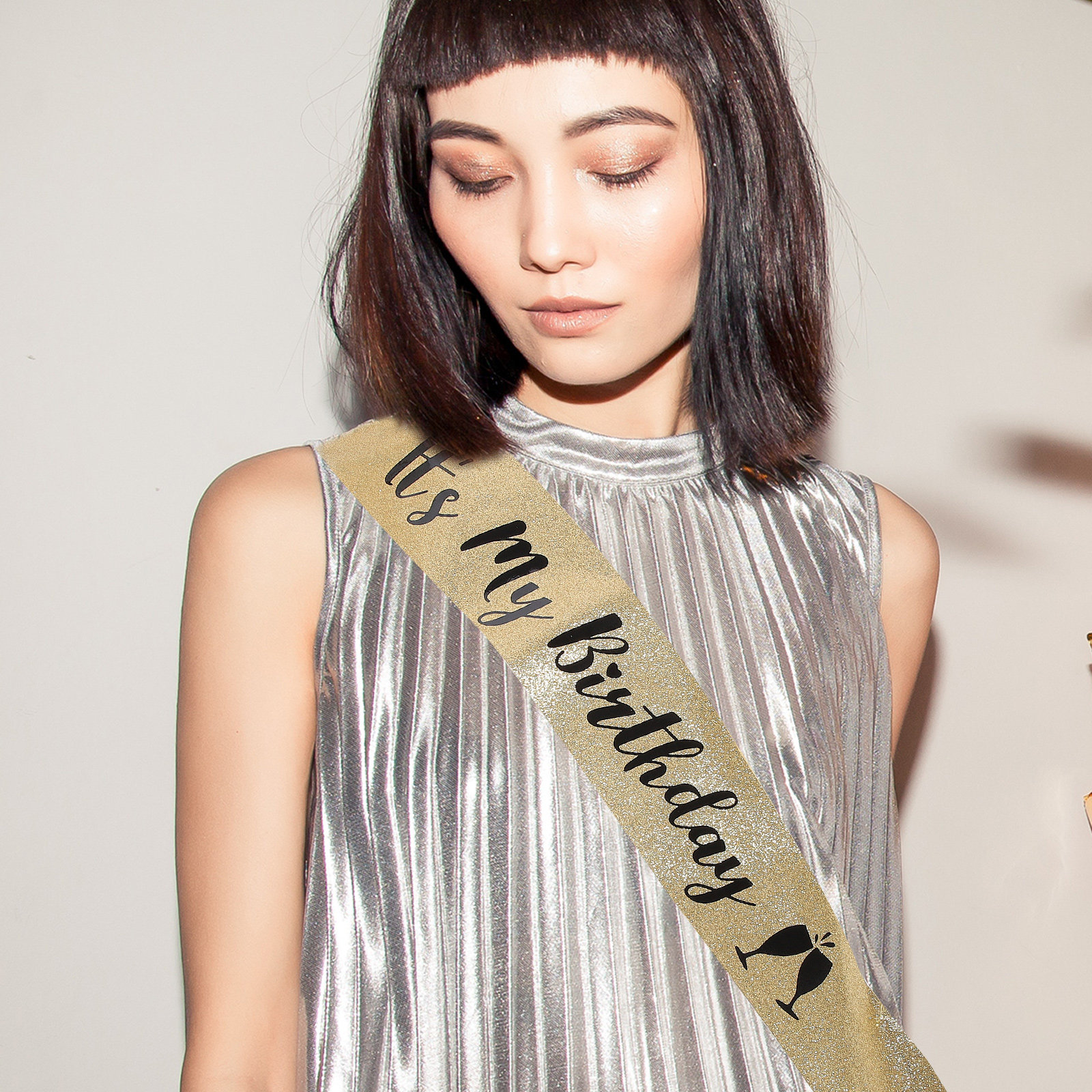 Birthday Sash Glitter - 1Pcs Birthday Party Sash Glitter Cloth