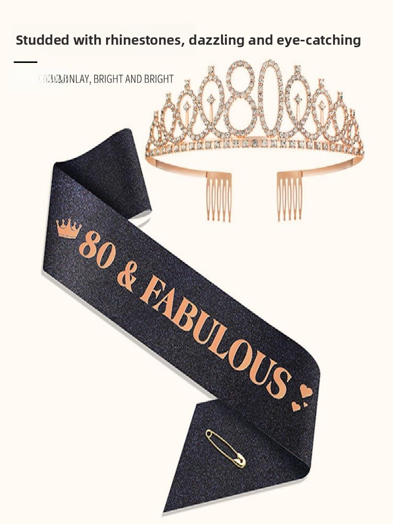 Champagne Gold Sparkle Crown S – обзор и цена Birthday Sash Glitter