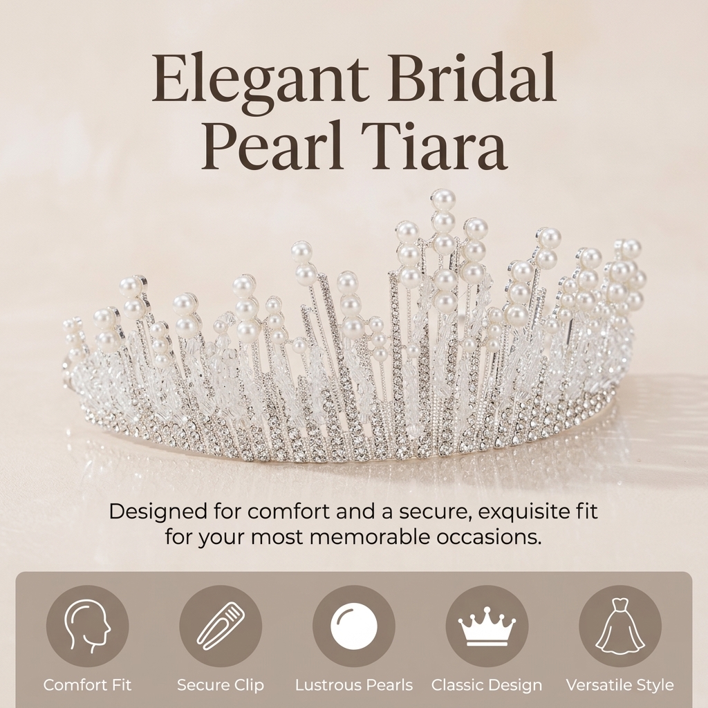 Bridal Pearl Crown Headpiece E – обзор и цена Event & Party Supply Photos