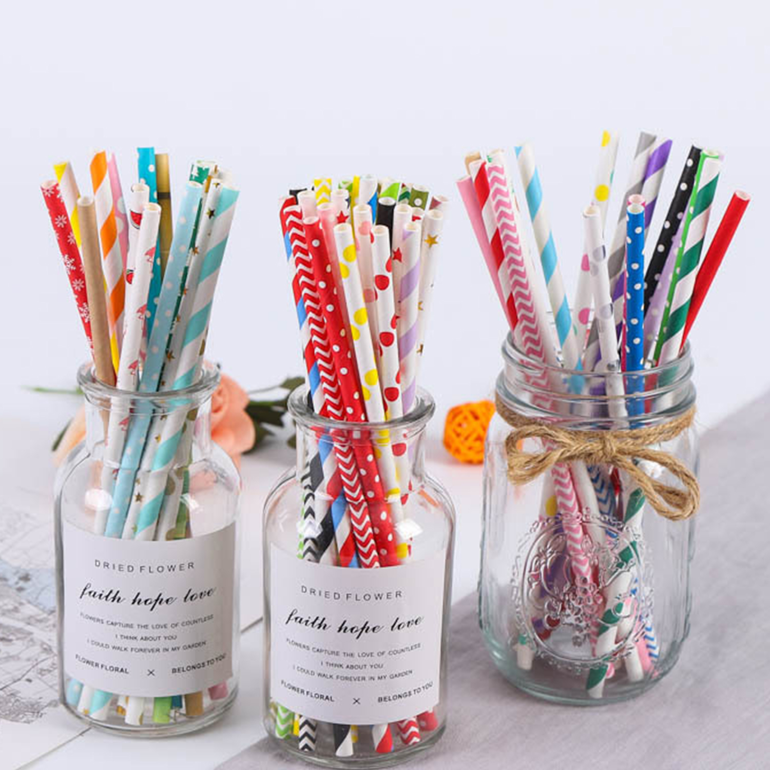 25 Pcs Colorful Disposable Pap – обзор и цена Paper Straw Color