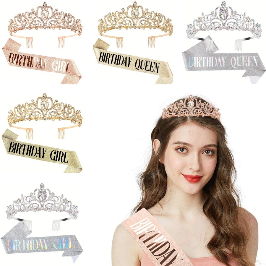 2pcs/Set Bling Rhinestone Crys – обзор и цена Birthday Sash Glitter