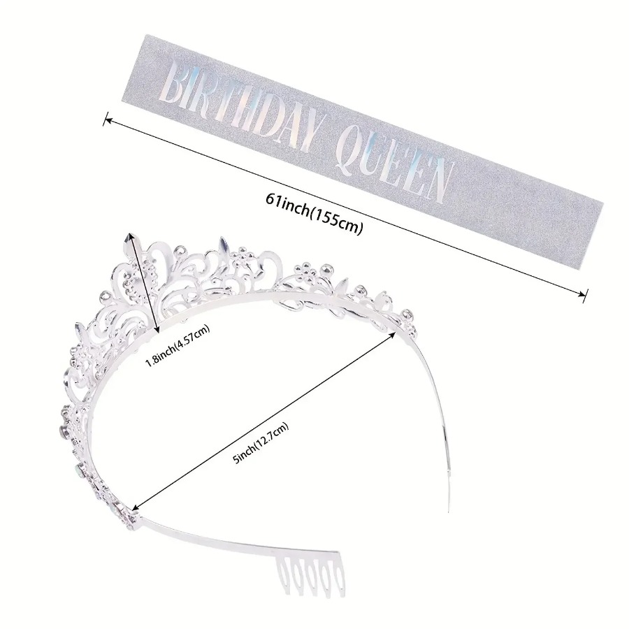 2pcs/Set Bling Rhinestone Crys – обзор и цена Birthday Sash Glitter