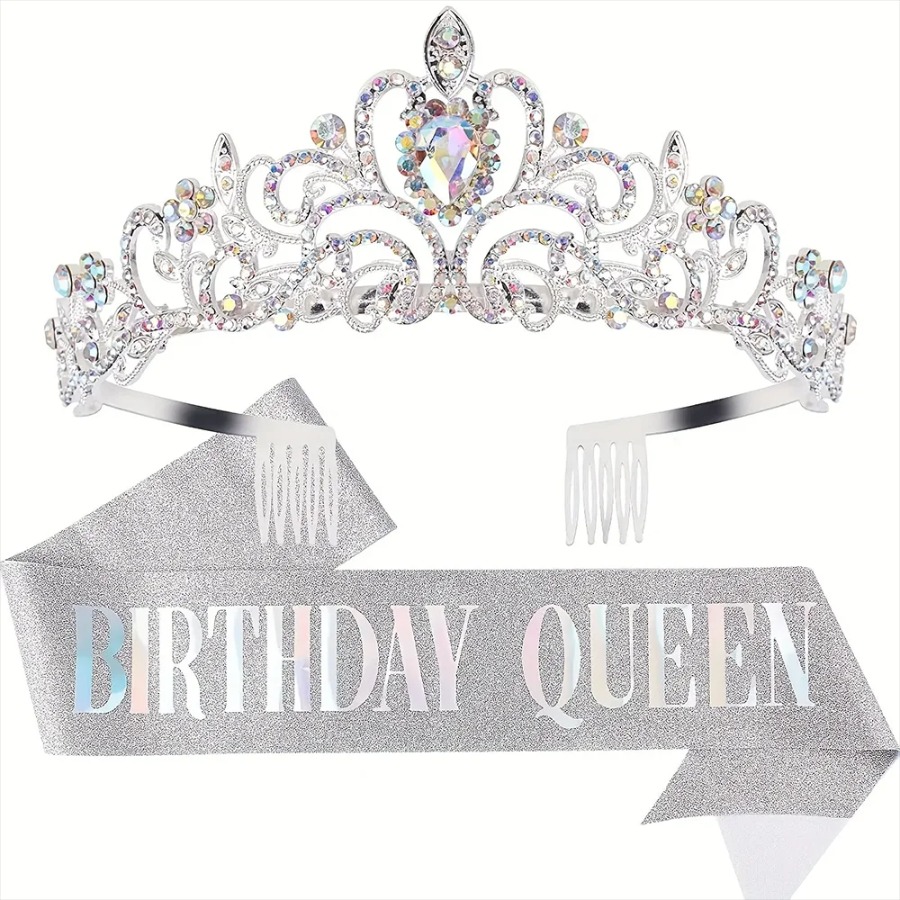 2pcs/Set Bling Rhinestone Crys – обзор и цена Birthday Sash Glitter