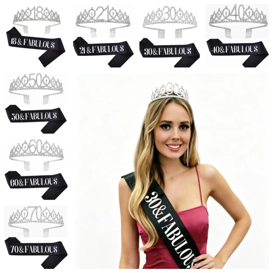 Glitter Silvery Birthday Tiara – обзор и цена Birthday Sash Glitter