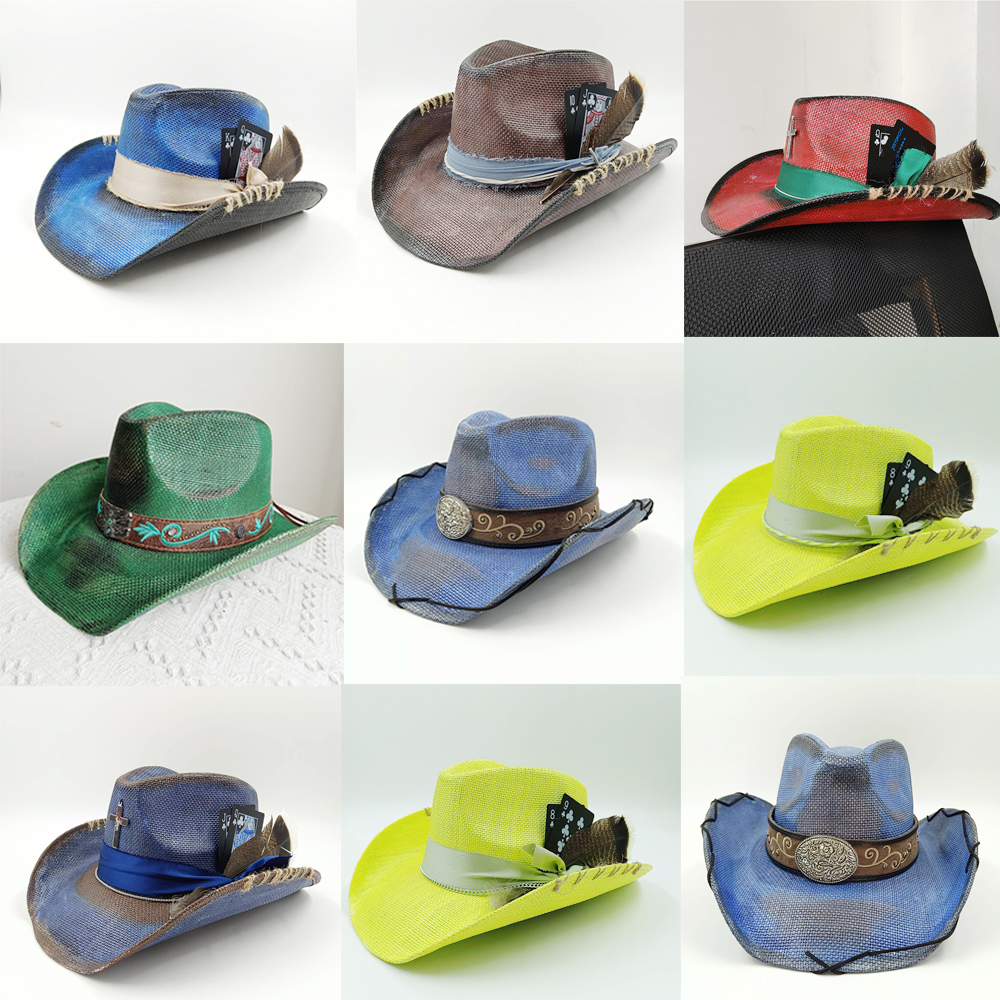 Western summer cowboy hat stra – обзор и цена Paper Straw Color