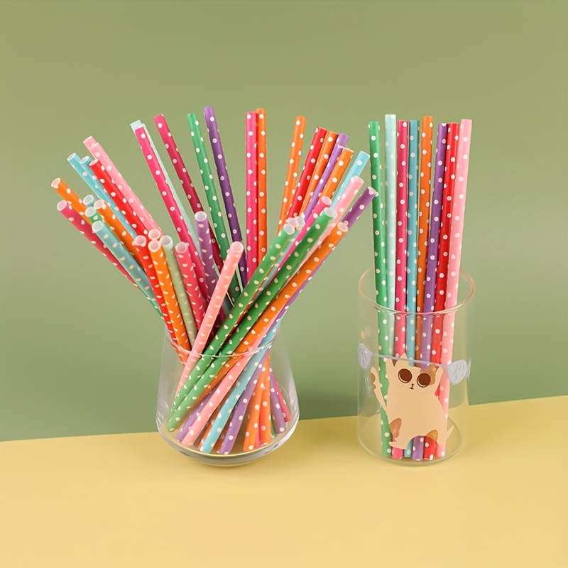 100pcs colorful disposable pap – обзор и цена Paper Straw Color