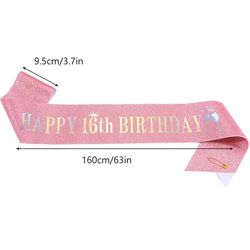 Happy 10th 13th 16th 21st 30th – обзор и цена Birthday Sash Glitter