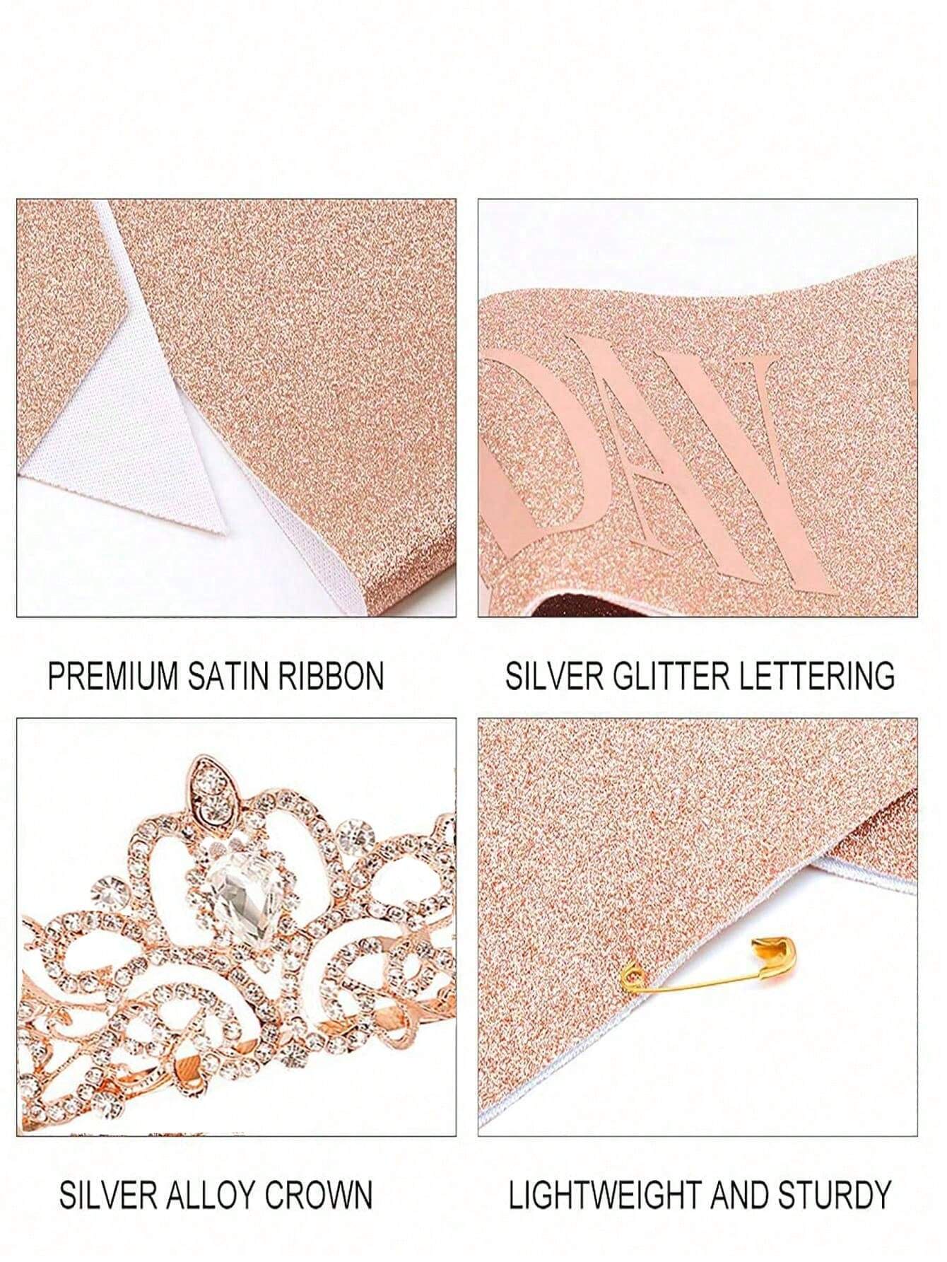Bling Rhinestone Crystal Crown – обзор и цена Birthday Sash Glitter