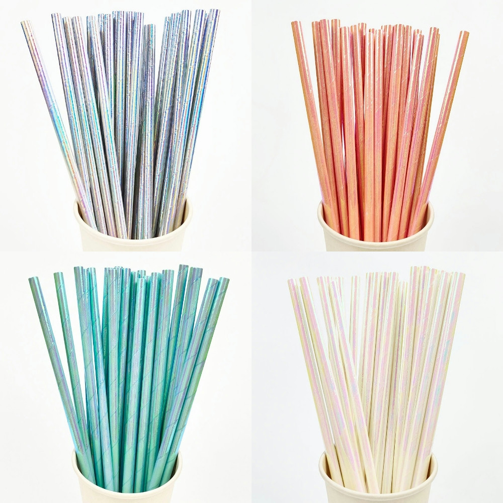 25Pcs Pearlescent Bronzing Pap – обзор и цена Paper Straw Color