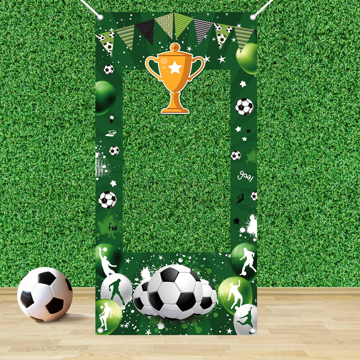 1pc Green Soccer Decorative Ph – обзор и цена Photo Booth Frame