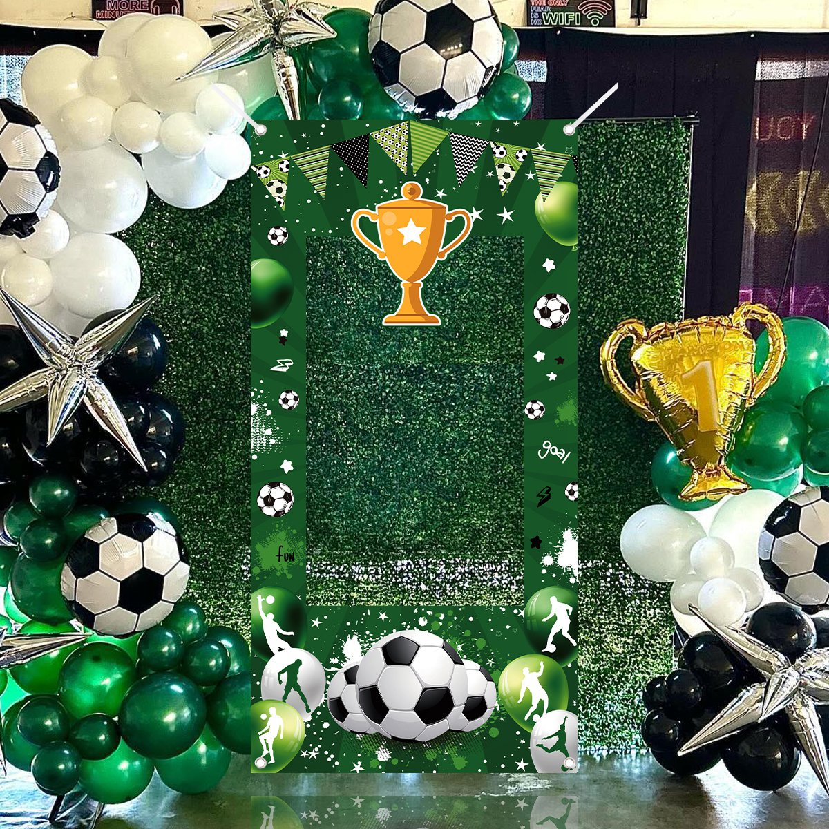 1pc Green Soccer Decorative Ph – обзор и цена Photo Booth Frame