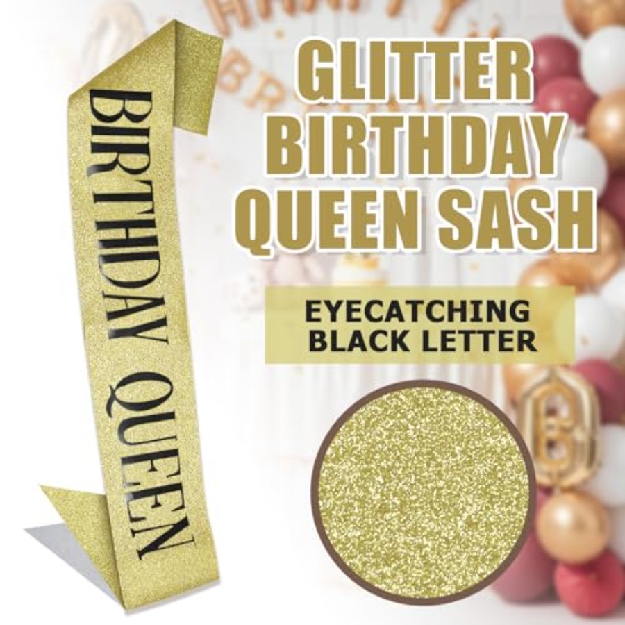 Birthday Queen Sash Glitter Go – обзор и цена Birthday Sash Glitter
