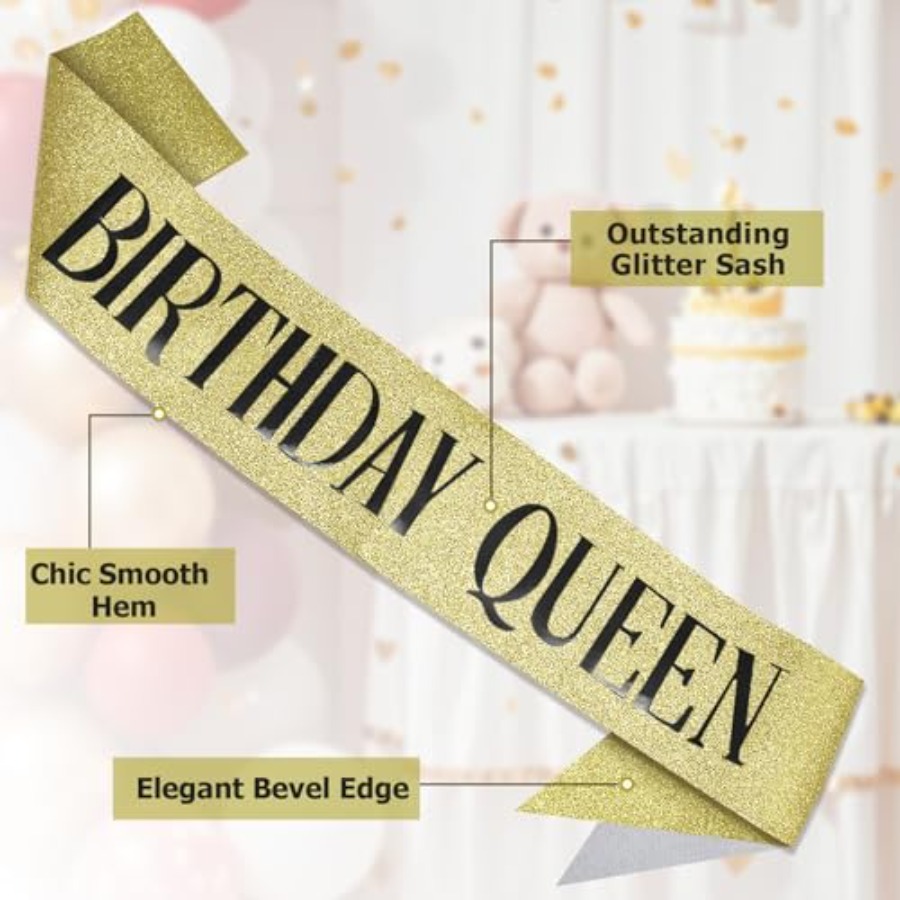 Birthday Queen Sash Glitter Go – обзор и цена Birthday Sash Glitter