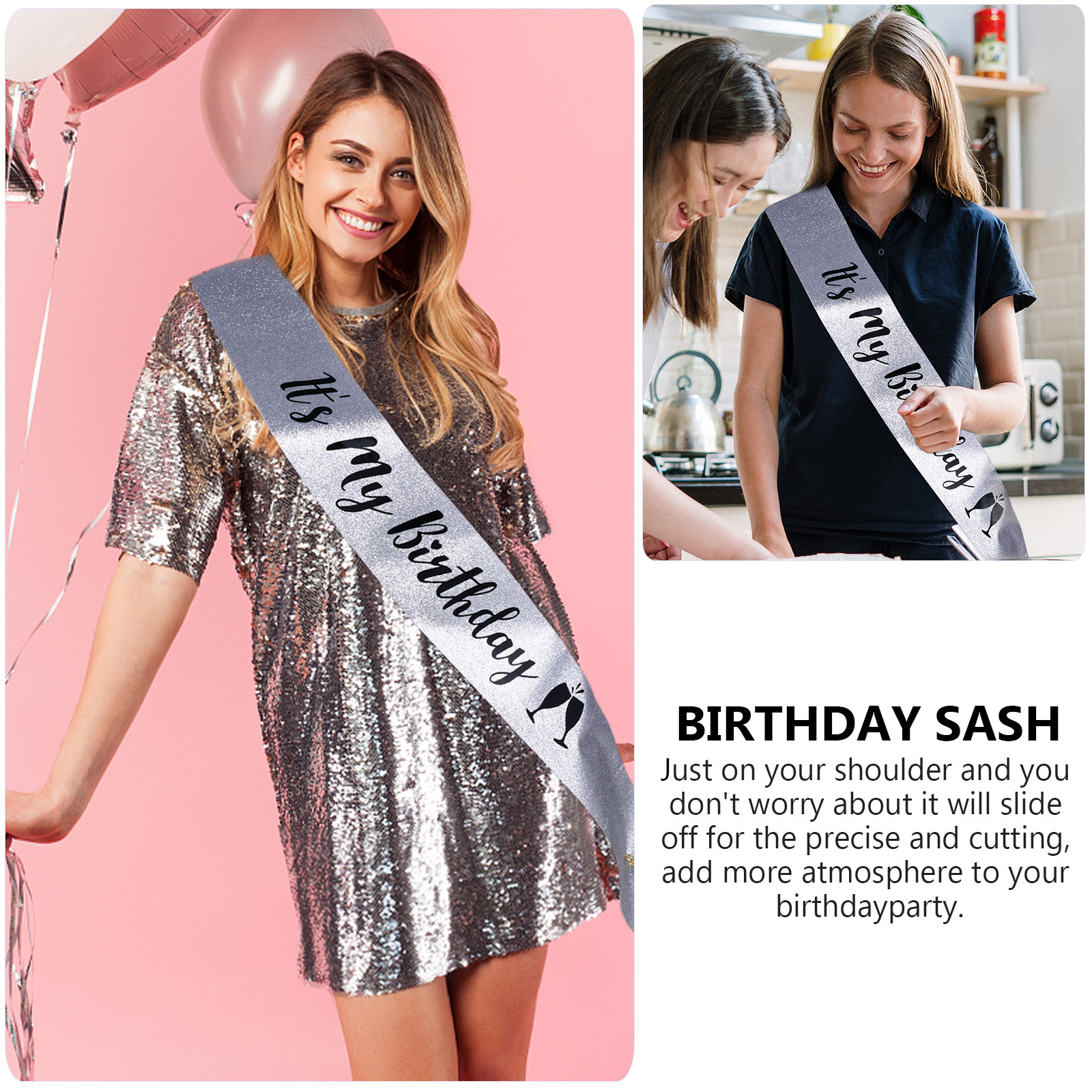 1Pcs Birthday Party Shoulder S – обзор и цена Birthday Sash Glitter
