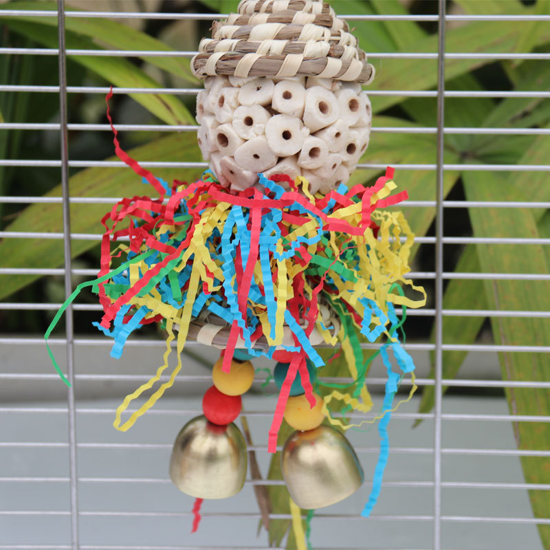 Bird toys, straw hats, colored – обзор и цена Paper Straw Color