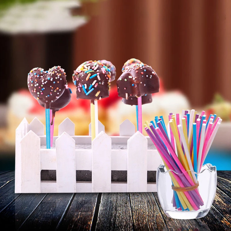 100Pcs/Lot Paper Lollipop Stic – обзор и цена Paper Straw Color