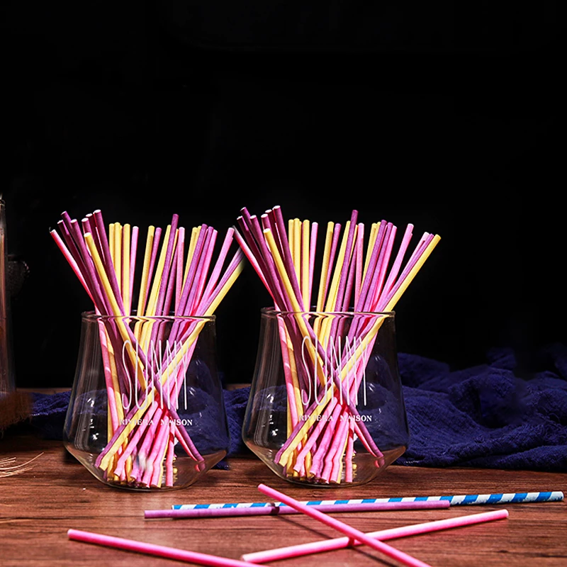 100Pcs/Lot Paper Lollipop Stic – обзор и цена Paper Straw Color