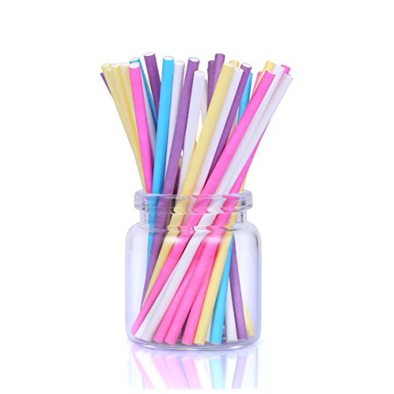 100Pcs/Lot Paper Lollipop Stic – обзор и цена Paper Straw Color