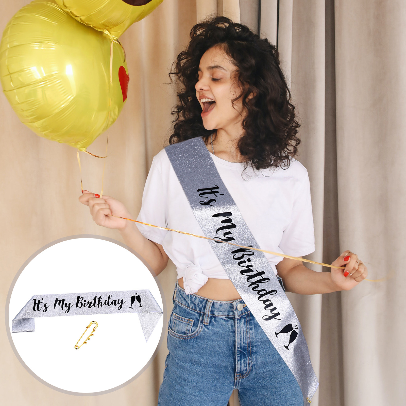 1Pcs Birthday Party Sash Glitt – обзор и цена Birthday Sash Glitter