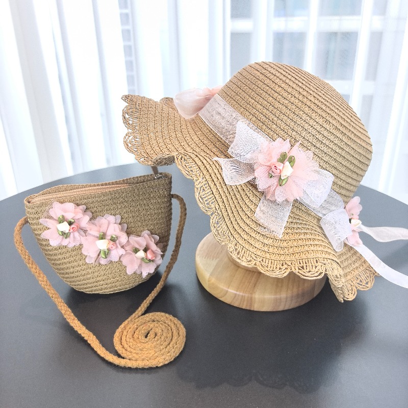 Girls 2pcs Straw Hat Solid Col – обзор и цена Paper Straw Color