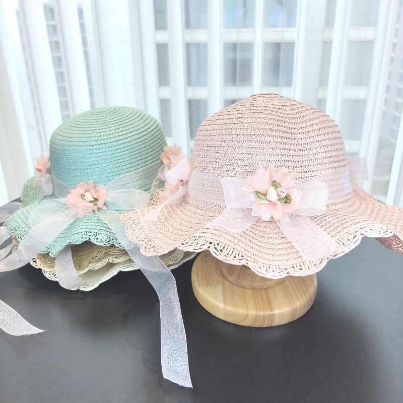 Girls 2pcs Straw Hat Solid Col – обзор и цена Paper Straw Color