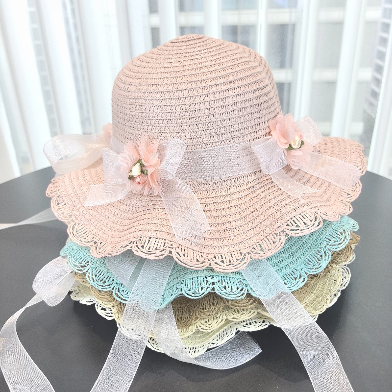 Girls 2pcs Straw Hat Solid Col – обзор и цена Paper Straw Color